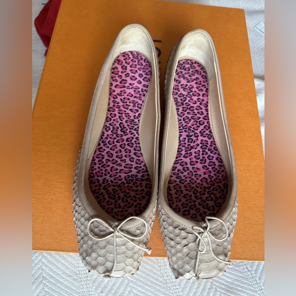 Christian Louboutin snakeskin flats